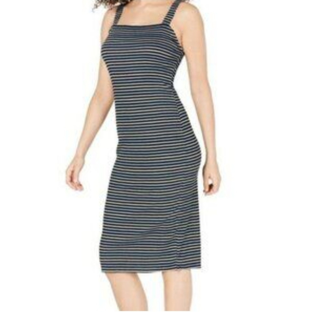Ultra Flirt Junior T-Shirt Dress Blue Horizontal Stripe Size Large